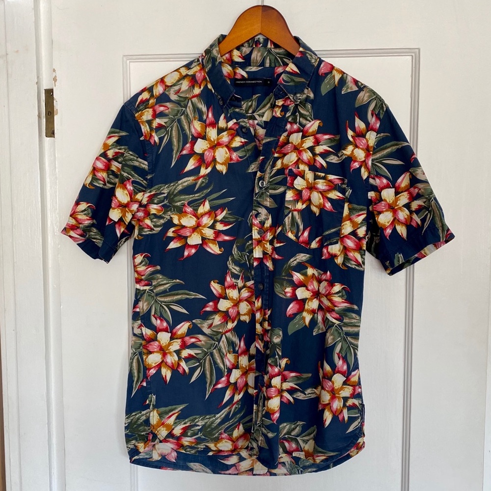 French Connection Men’s Tropical Button Down Shirt